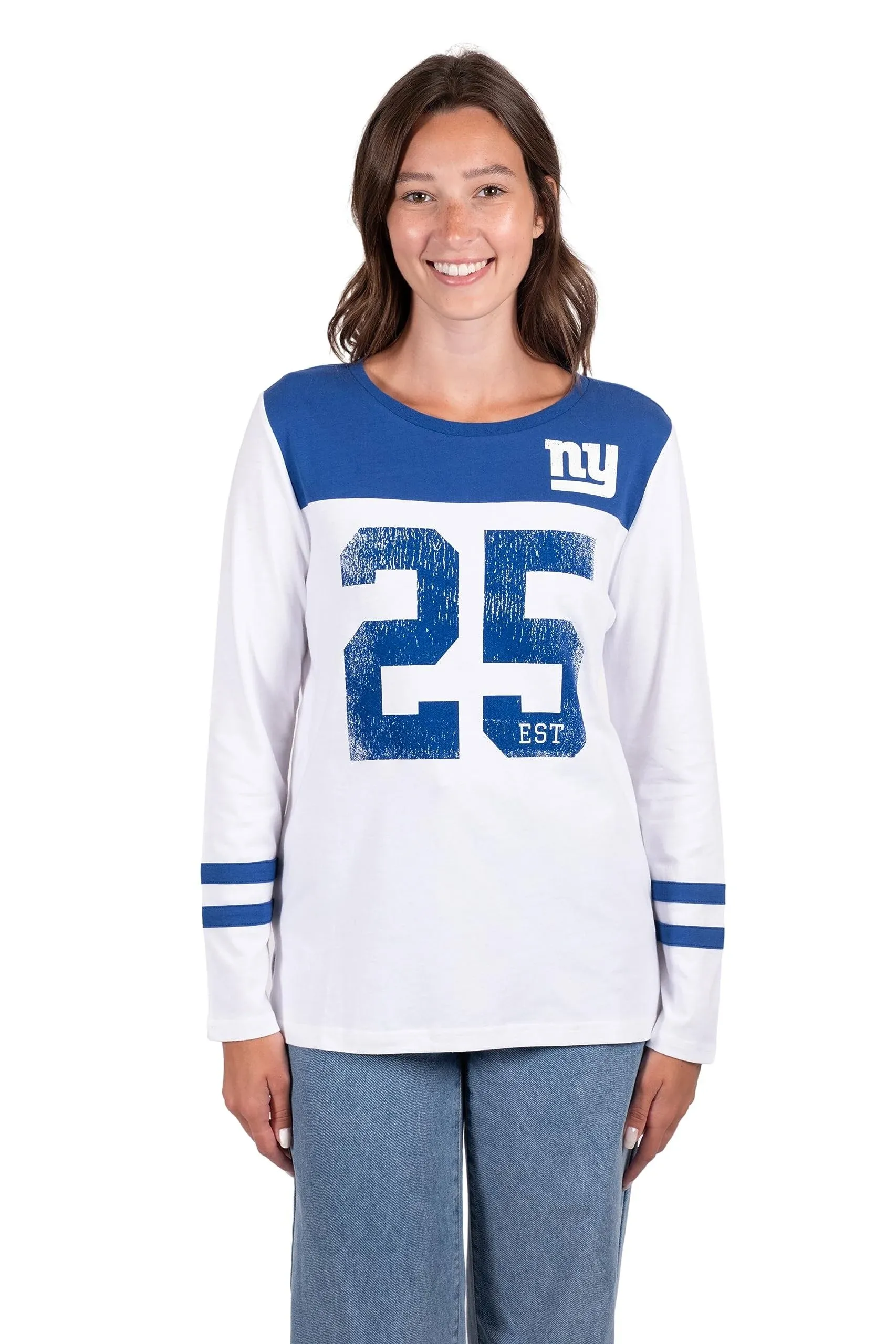 Ultra Game NFL Women's Super Soft Raglan Vintage Baseball T-Shirt