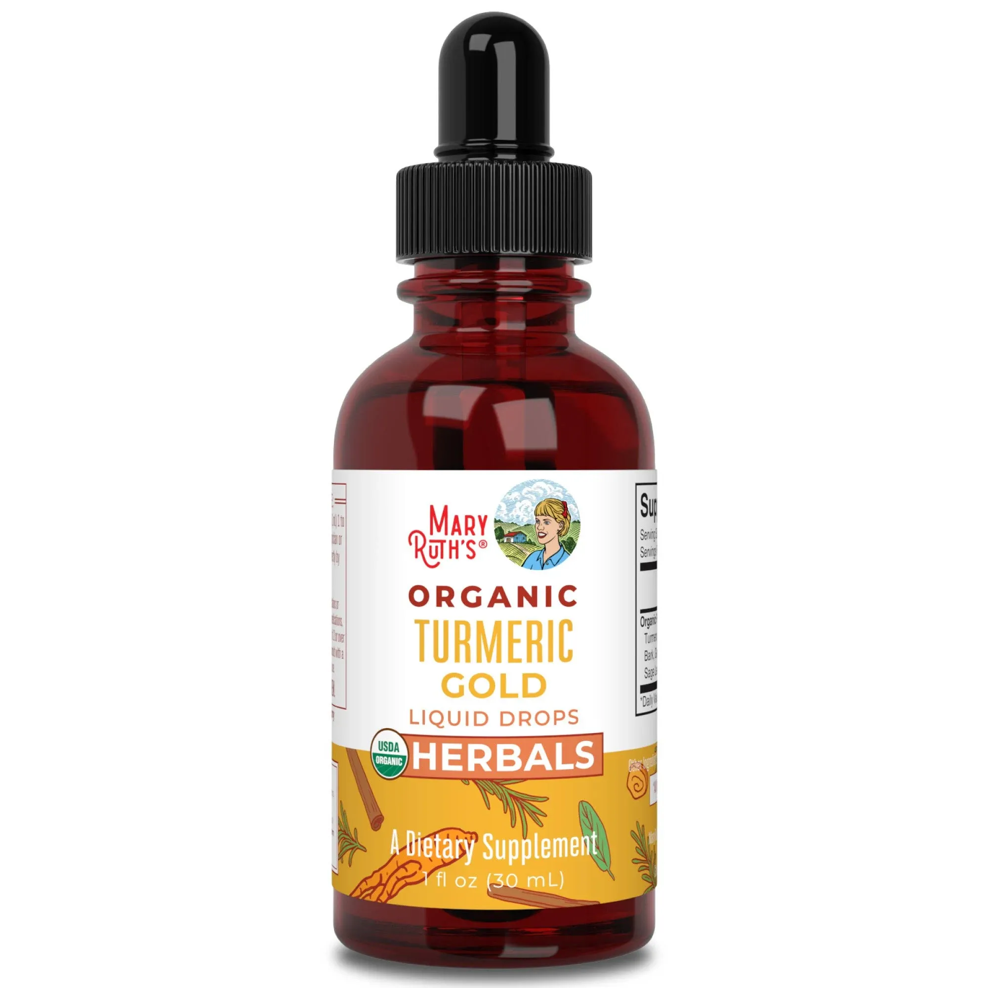 Organic Turmeric Gold Liquid Drops Natural Anti-Inflammat<wbr/>ory Supplement