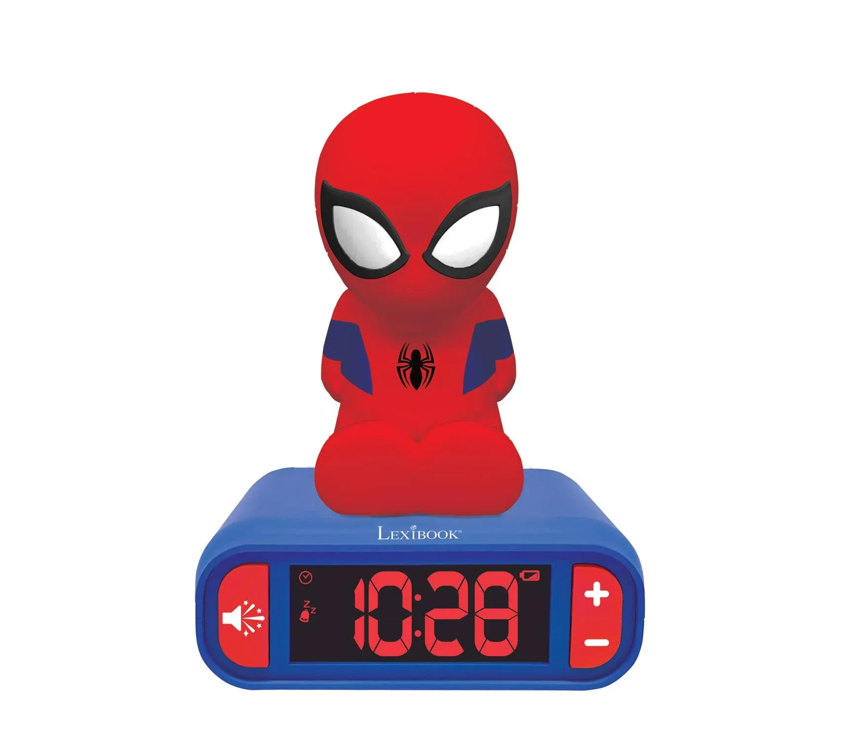 LEXiBOOK Digital Alarm Night Light Snooze and Marvel Spider Man Blue 