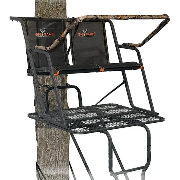 BIG GAME Spector XT 2-Person Ladder Whitetail Deer Elk Mule Above Hunting Outdoors Flex-Tek Seats 17' Tall Tree StandBIG GAME Spector XT 2-Person Ladder Whitetail Dee…