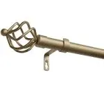 Exclusive Home Torch 1″ Curtain Rod and Coordinating Finial Set Adjustable 66...