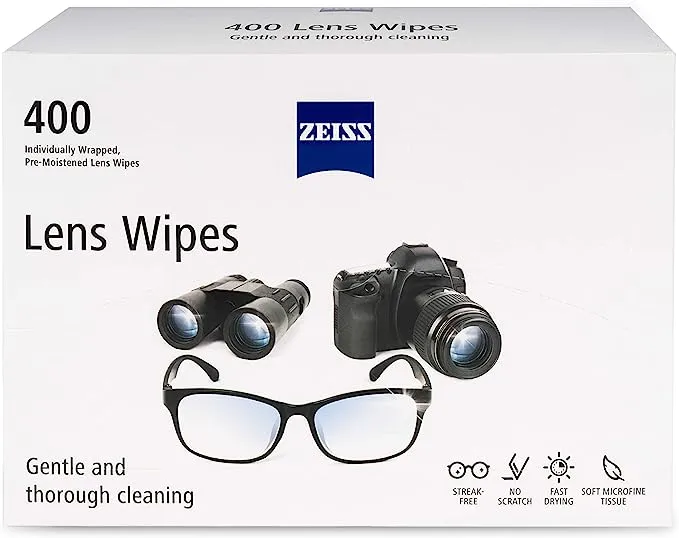 ZEISS Pre-Moistened Lens Cleaning Wipes, 200 Count