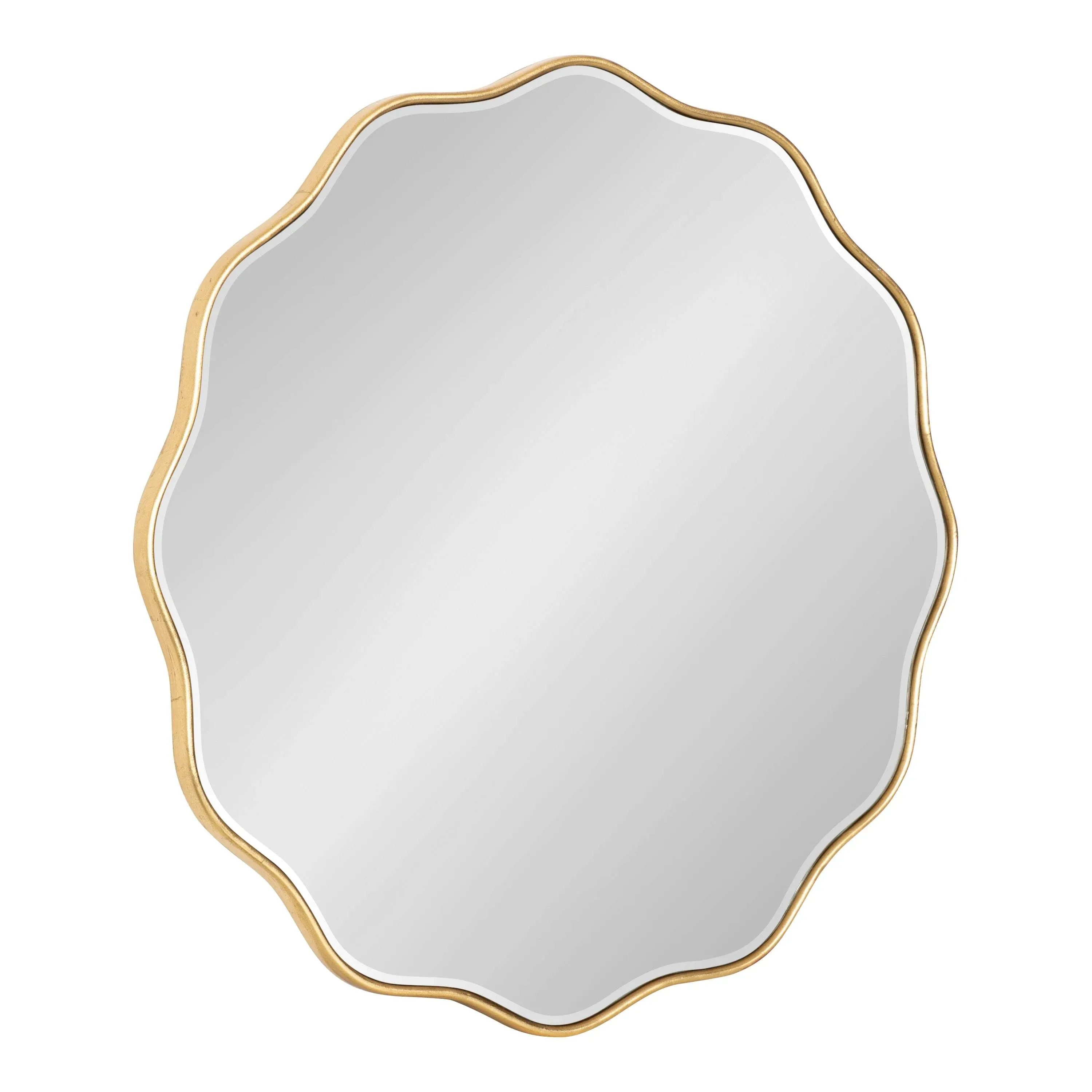 Kate and Laurel Viona Round Scalloped Mirror - 26" Diameter - Gold