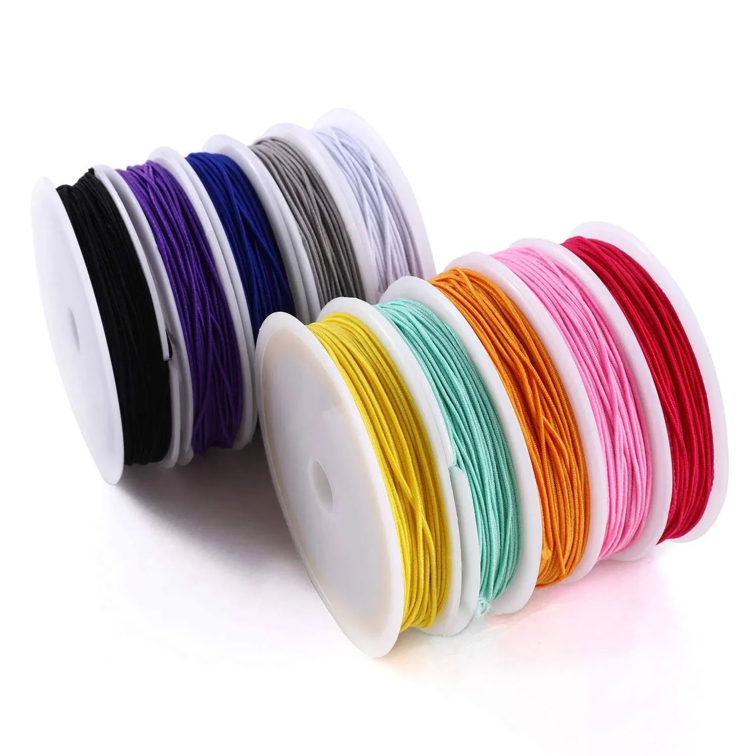 Elastic Cord for Making Jewelry 1mm 130m/142Yards 10Roll Multicolor Stretch S...