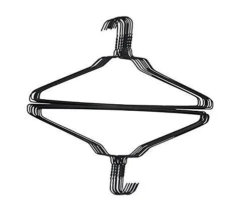 Homeneeds 100 Black Wire Hangers 18 Standard Clothes Hangers 100 Black