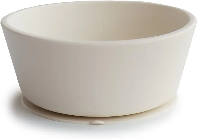 mushie Silicone Suction Bowl | BPA-Free Non-Slip Design (Dried Thyme)