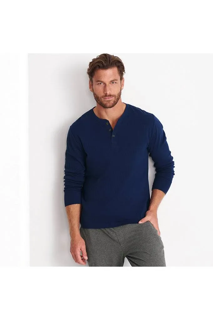 Big & Tall Lands' End Knit Ribbed Pajama Henley