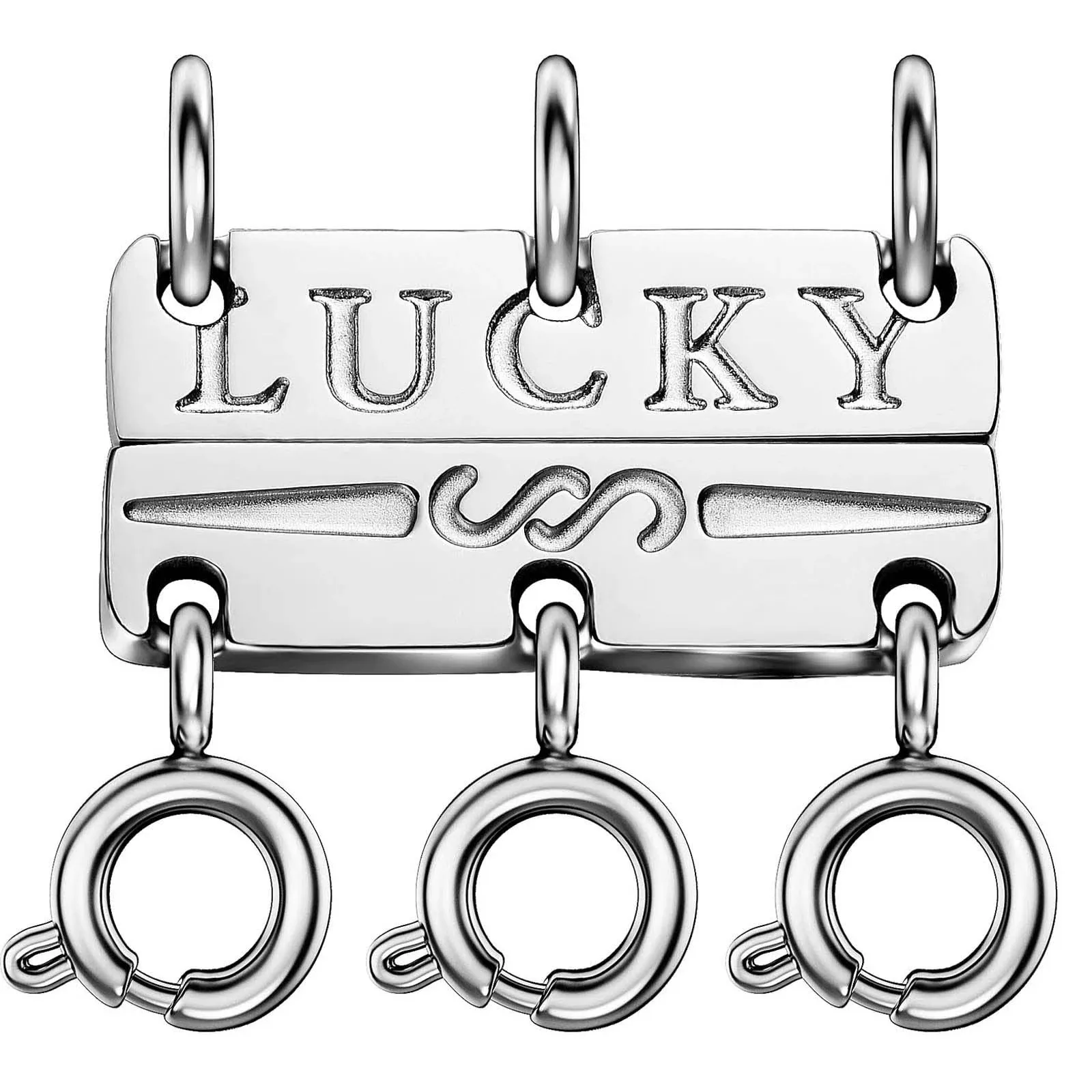 Dailyacc Lucky Necklace Layering Clasp 18K Gold and Silver Strong Multiple Necklace Clasps for Layered Separator