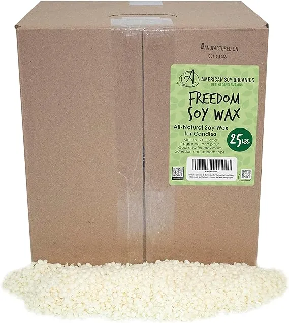 American Soy Organics Freedom Soy Wax Beads for Wax Melts Making - Natural Candle Making Supplies - Paraffin-Free, Beeswax-Free Candle Wax for Tarts, Tealights, Wax Melts and Cubes, 5 lbs