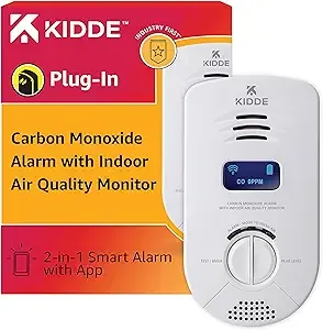 Kidde Smart Carbon Monoxide Detector & Indoor Air Quality Monitor, Plug In Wall, WiFi, Alexa Compatible Device, Voice & App Alerts