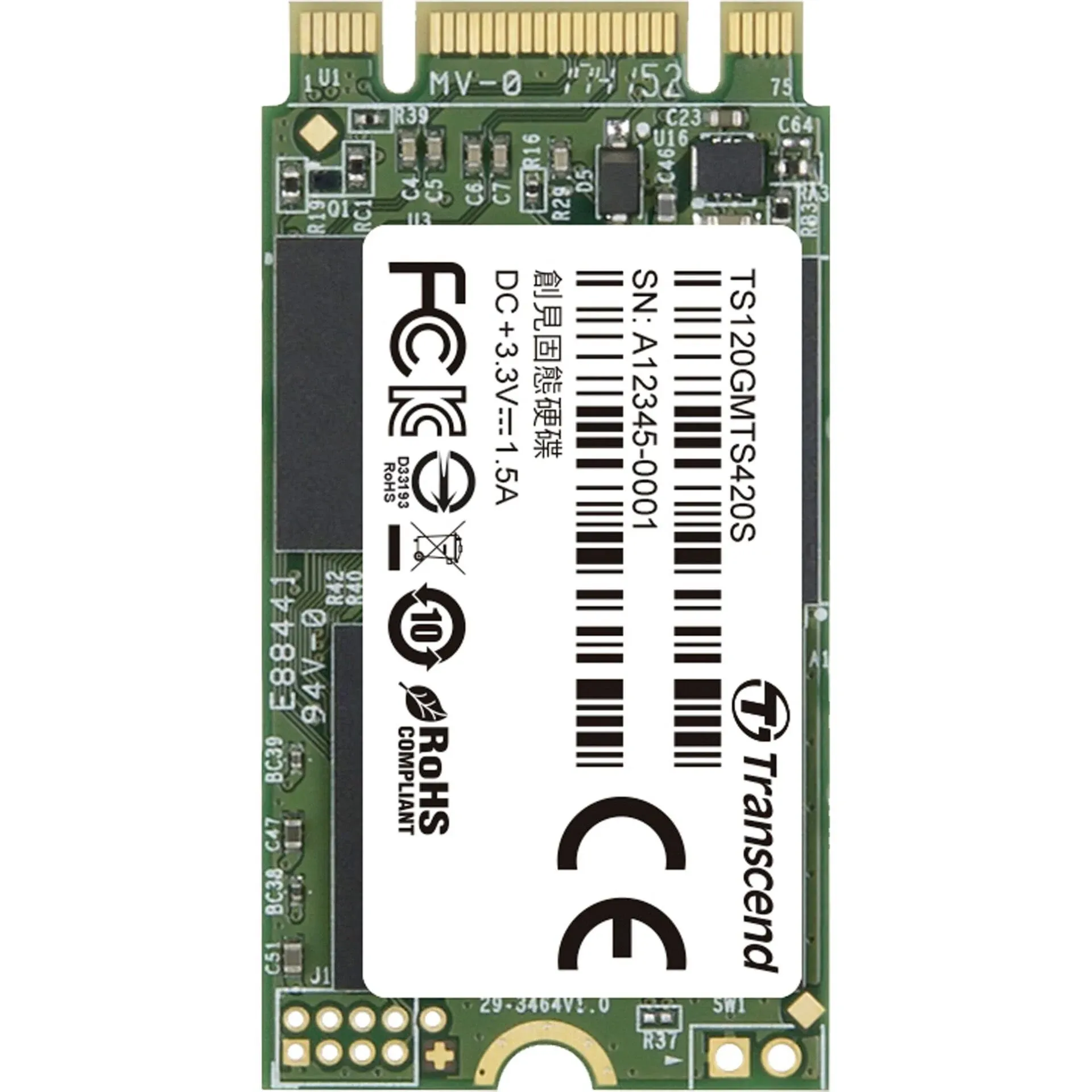 Transcend MTS420 120GB M.2 SATA-III SSD (TS120GMTS420S)