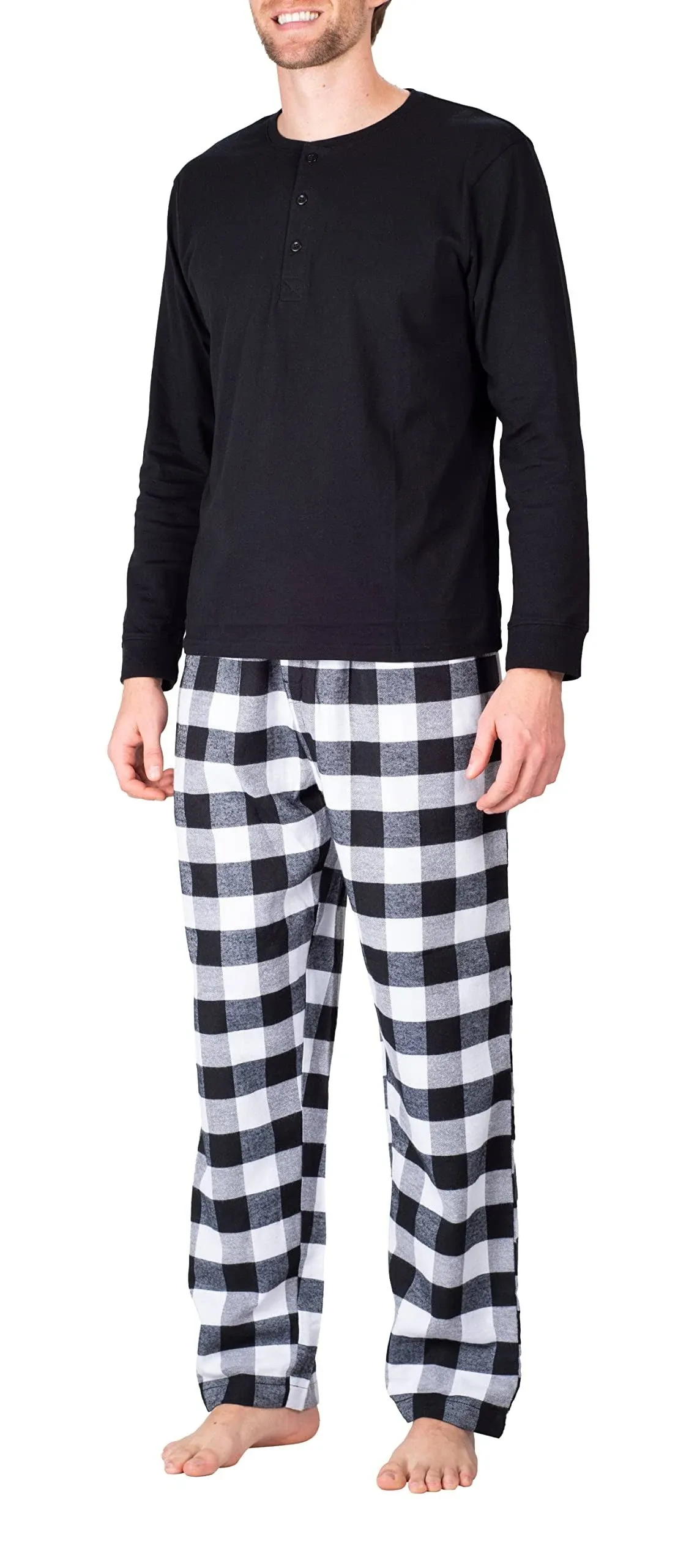 SLEEPHERO Men's Flannel Pajama Set Navy with Green and Navy Plaid, Blue, Small, Cotton