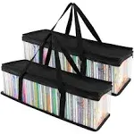 CD Storage Bags (2 Pack) - Transparent PVC Media Storage - Water Resistant CD Ho