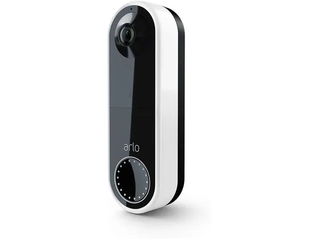 Arlo Essential Wire-Free Video Doorbell - HD Video, 180° View, Night Vision, 2 Way Audio, Direct to Wi-Fi No Hub Needed, Wire Free or Wired, White - AVD2001