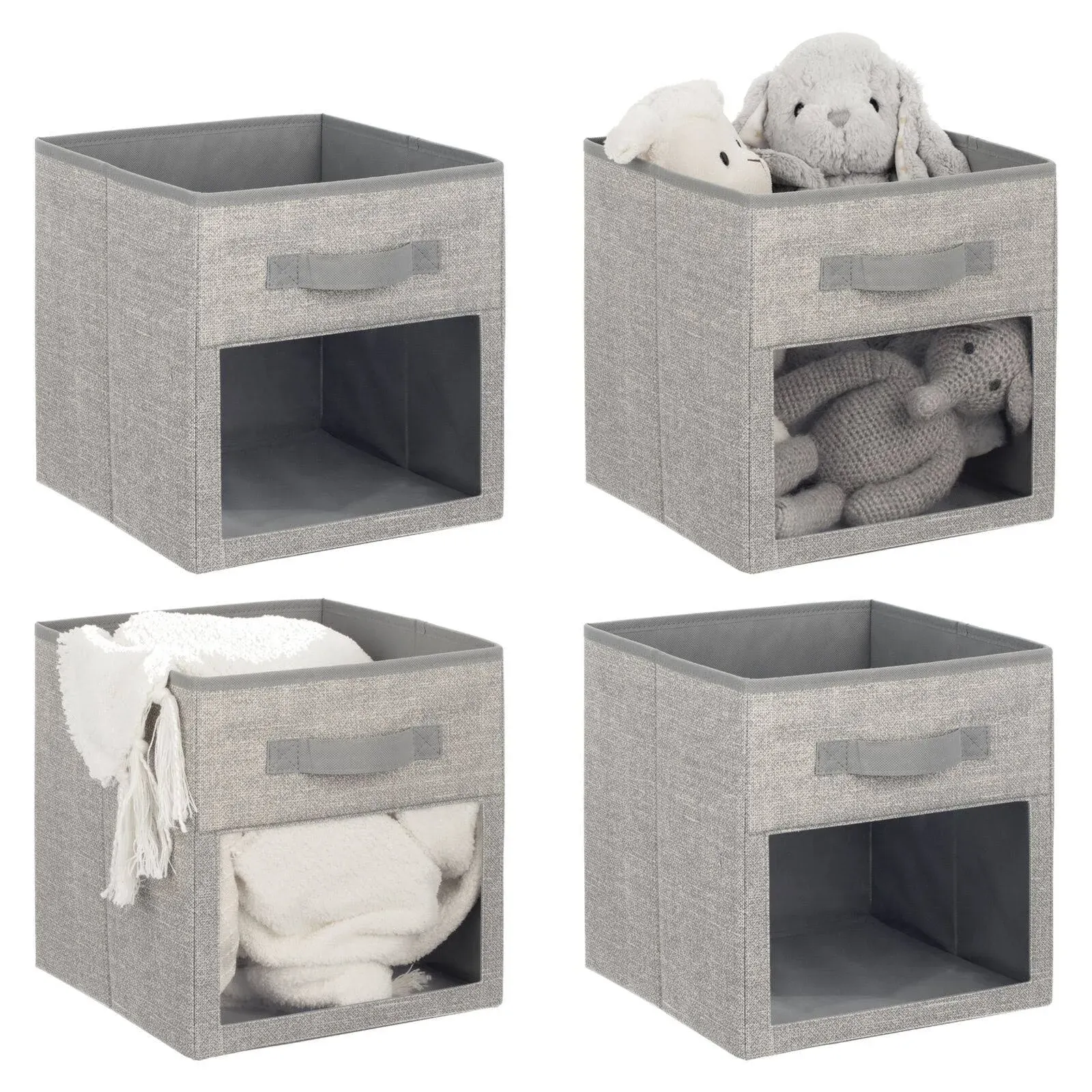 mDesign Fabric Baby Nursery Storage Cube with Front Window/Handle