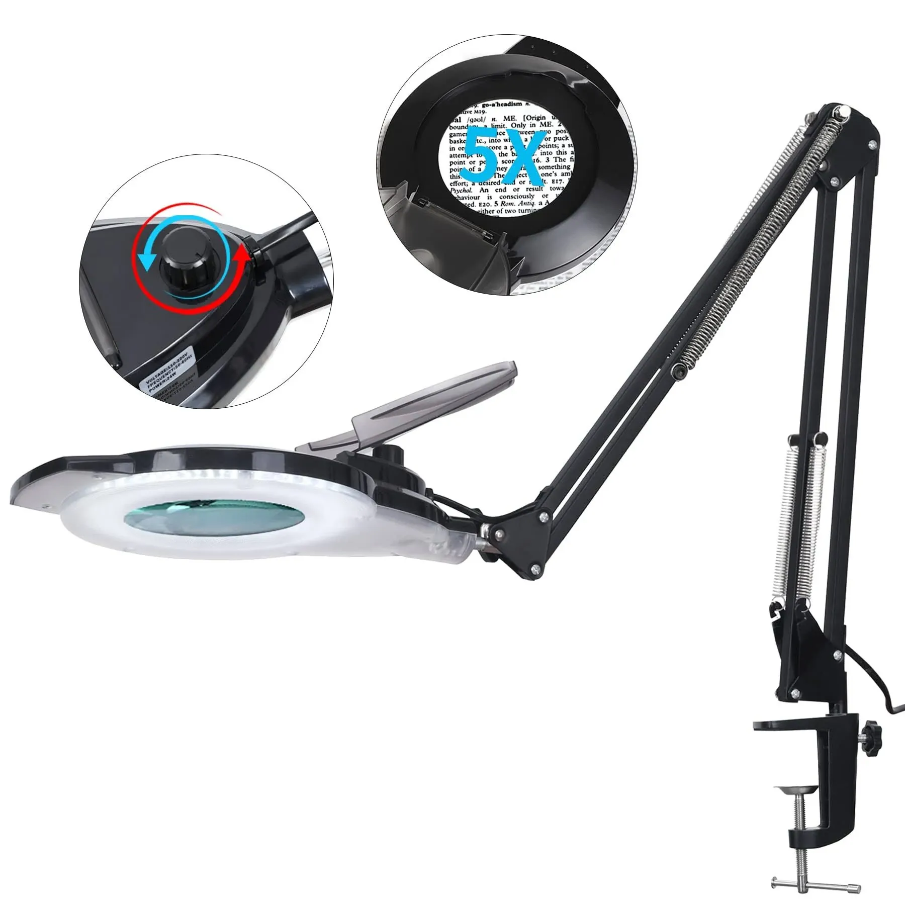 5X Magnifying Glass with Light and Stand KIRKAS 2200 Lumens Dimmable 8-Diopte...