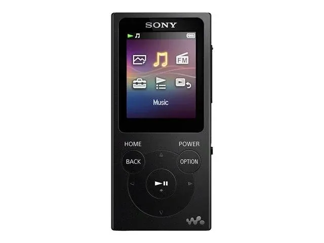 Sony NW-E394 8GB Walkman Audio Player (Black) Bundle with Sony MDREX15LP Fashion Color EX Series Earbuds (Black) (2 Items)