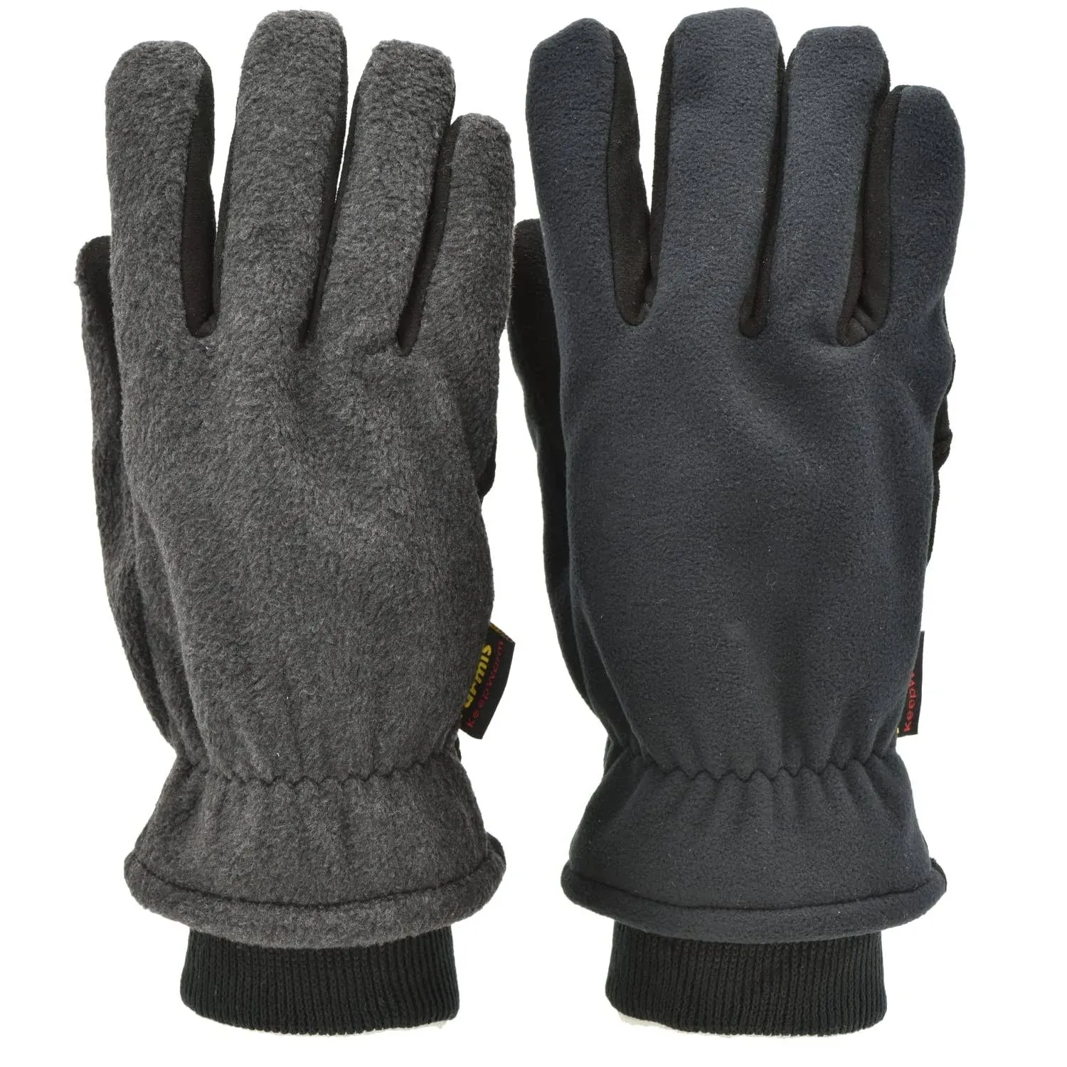 G & F Products Deerskin Polar Fleece Back and Thinsulate Lining Winter Outdoor Gloves Black