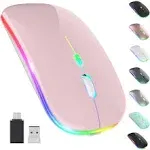 【Upgrade】 LED Wireless Mouse, Slim Silent Mouse 2.4G Portable Mobile Optical Off