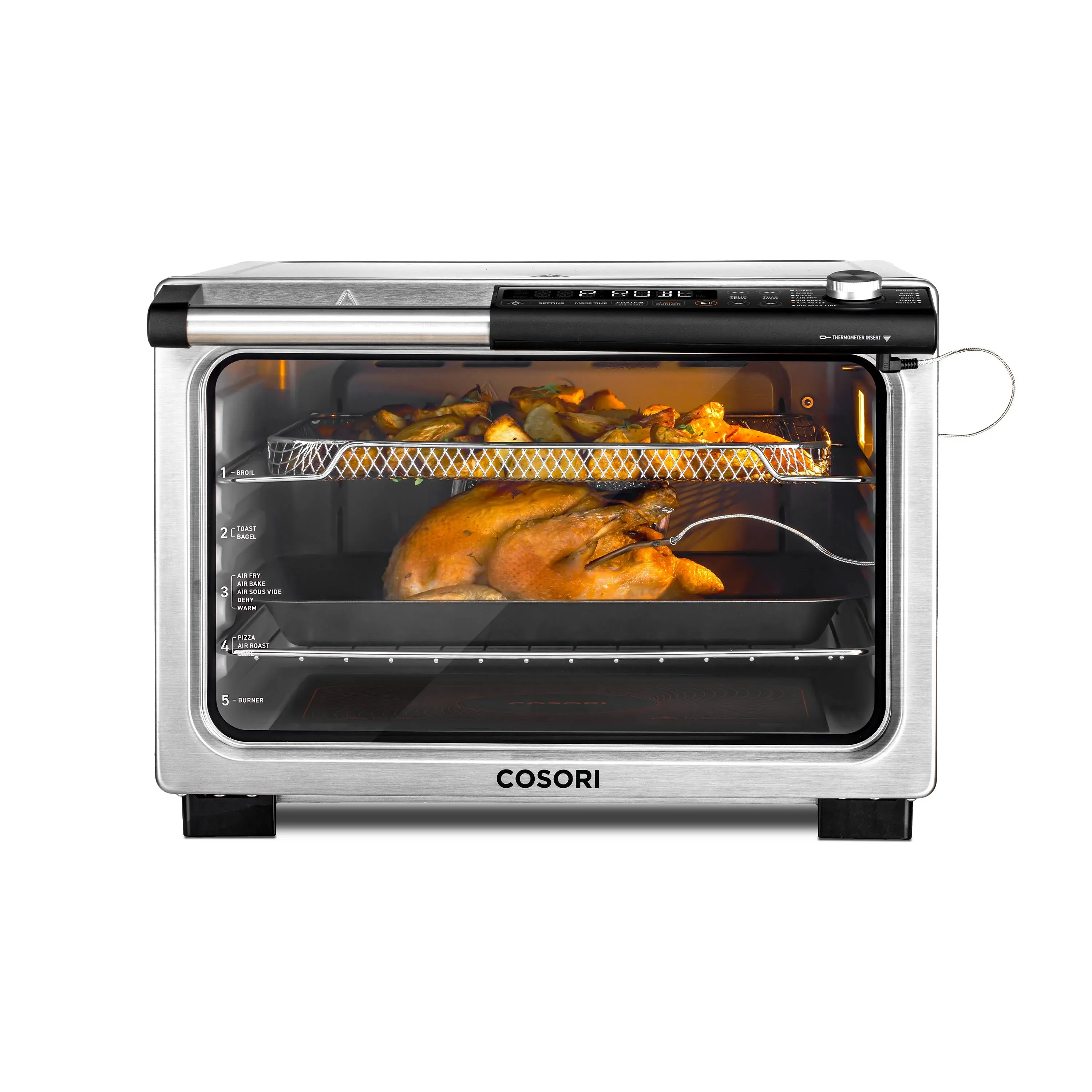 Cosori 11-in-1 26-Quart Ceramic Toaster Oven Air Fryer Combo, Flat-Sealed Heating ...