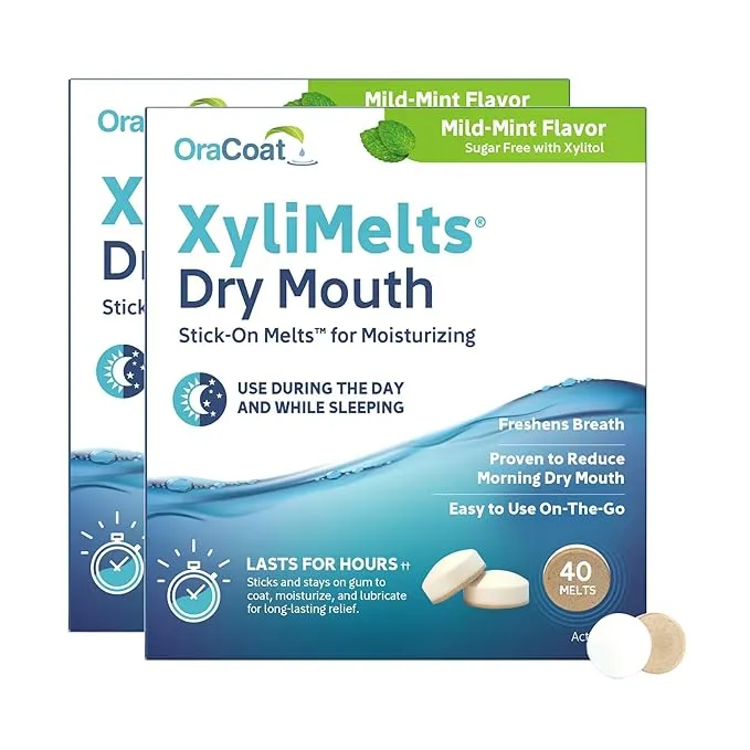 Oracoat XyliMelts for Dry Mouth, Mild Mint, 80 Count