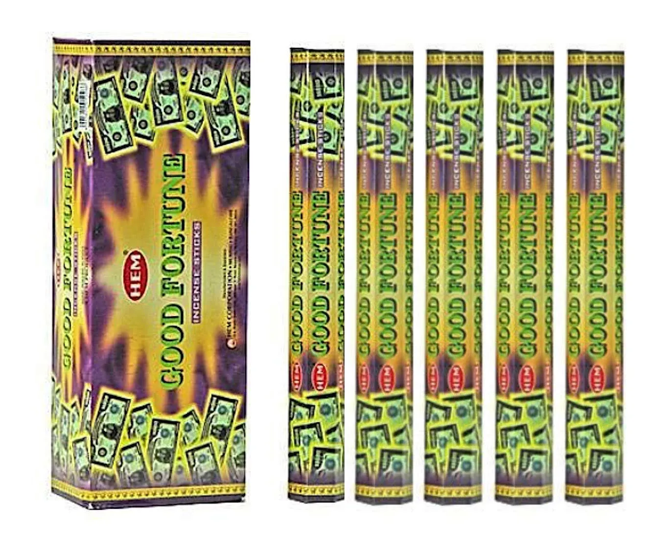 HEM Good Fortune 100 Incense Sticks (5 x 20 stick packs)