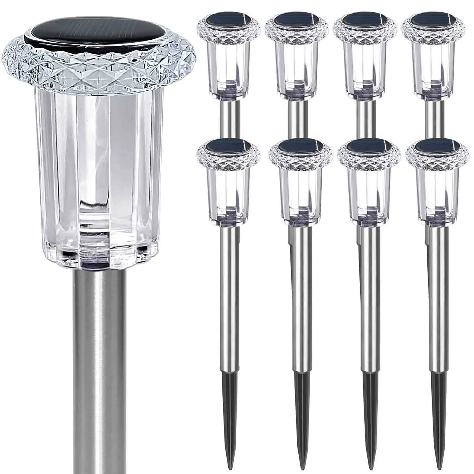 8 Pack Solar Lights Outdoor Pathway Solar Walkway Lights Outdoor Garden Led Ligh