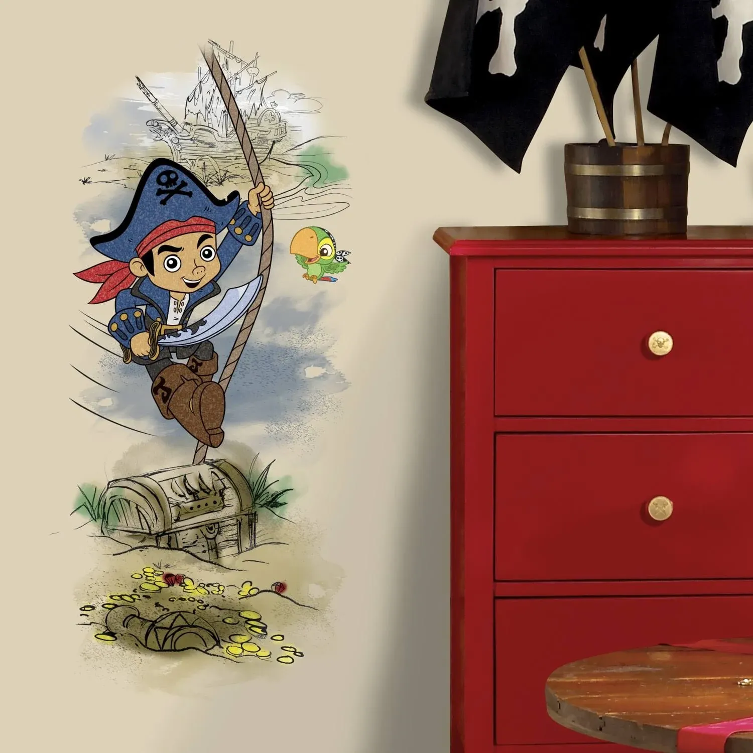 RoomMates Captain Jake and the Never Land Pirates Treasure Peel and Stick Giant Wall Graphic