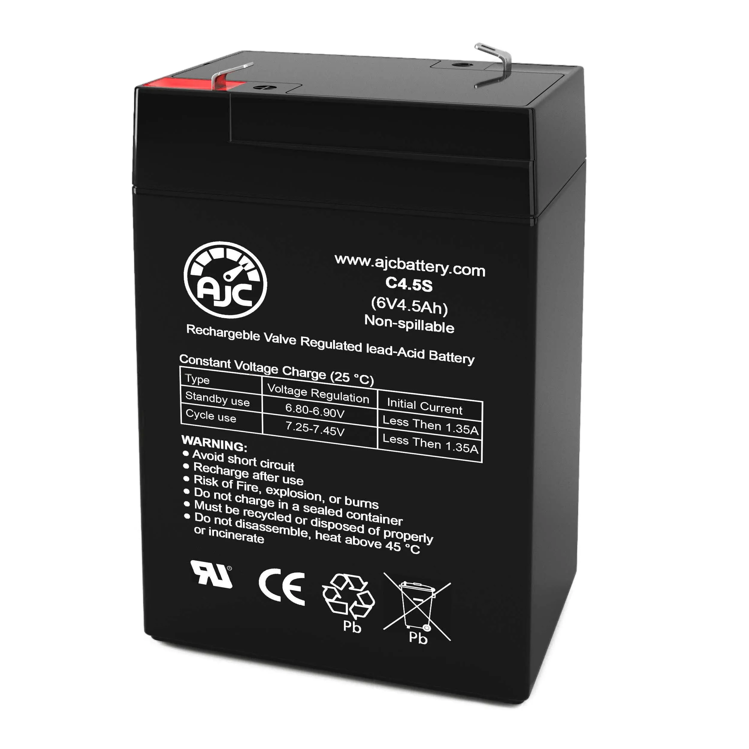 Portalac PE6V4.5 6V 4.5Ah UPS Replacement Battery