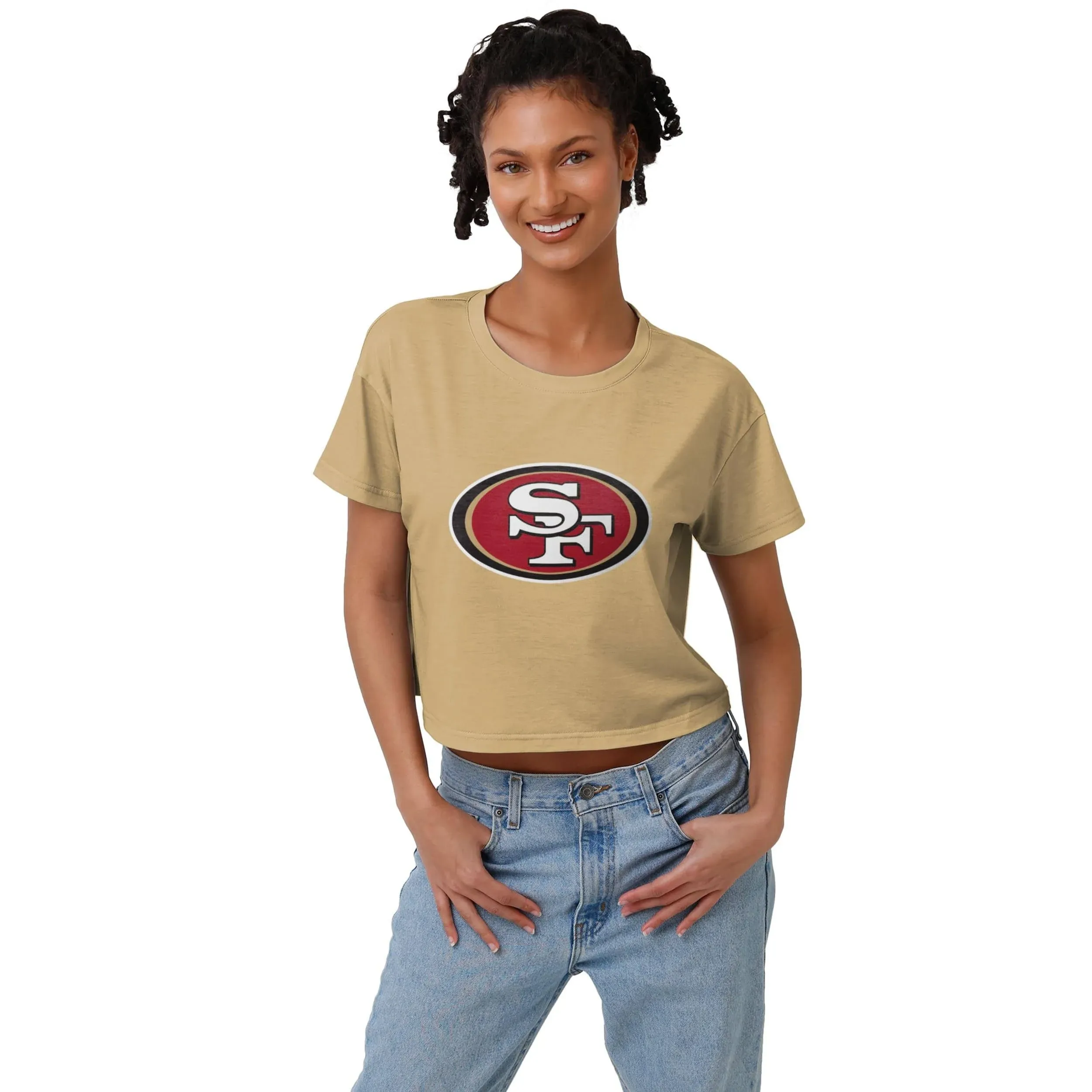 San Francisco 49ers NFL Womens Alternate Team Color Crop Top