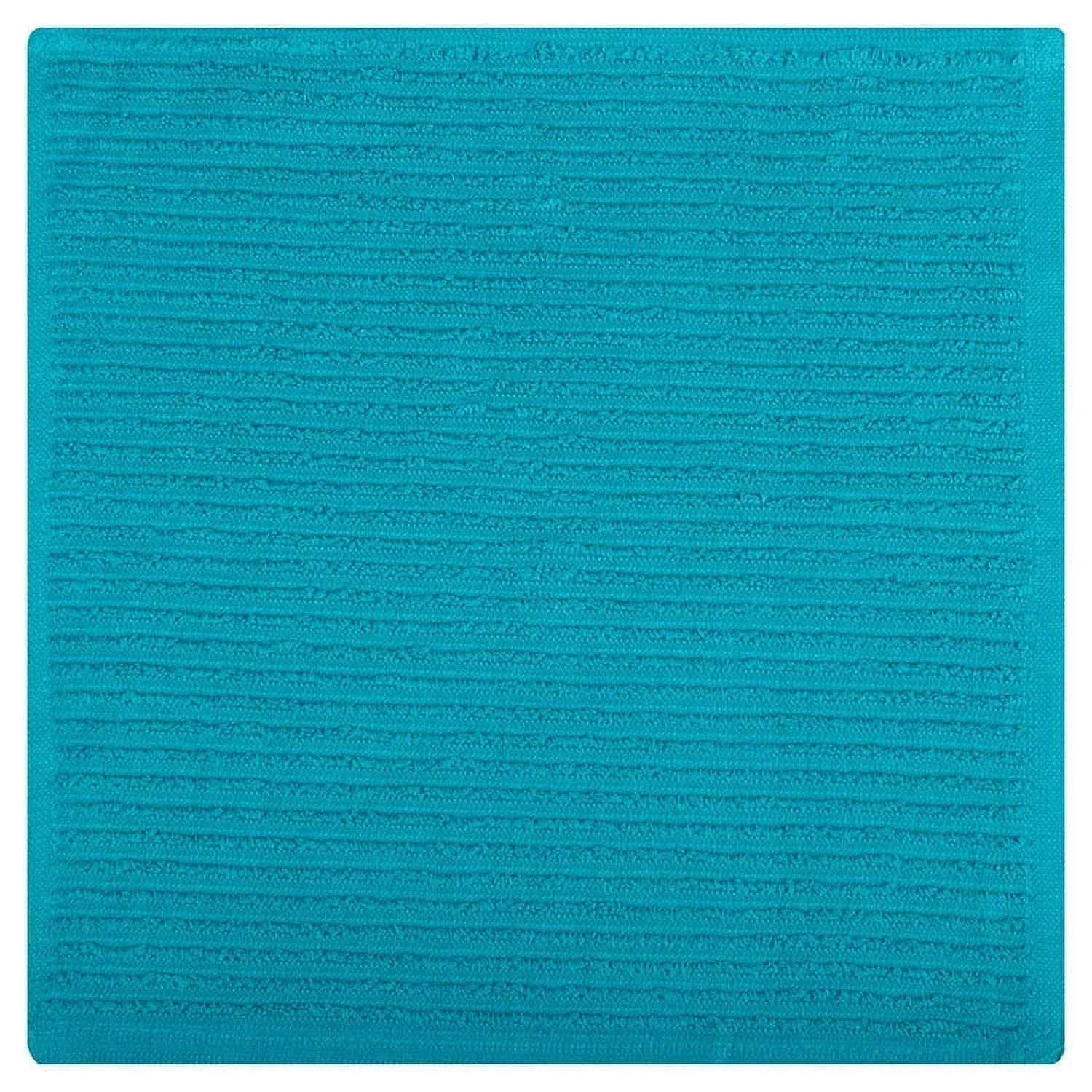 MUkitchen 100% Cotton Ridged Dishcloth, Aquamarine - 12 x 12 inches