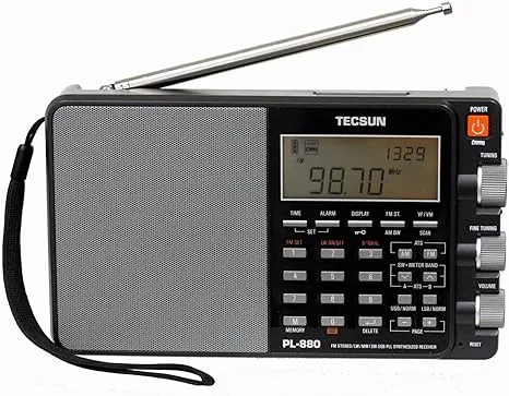 Tecsun PL880 Portable Digital PLL Dual Conversion AM/FM Longwave Shortwave Radio with SSB Single Side Band Reception