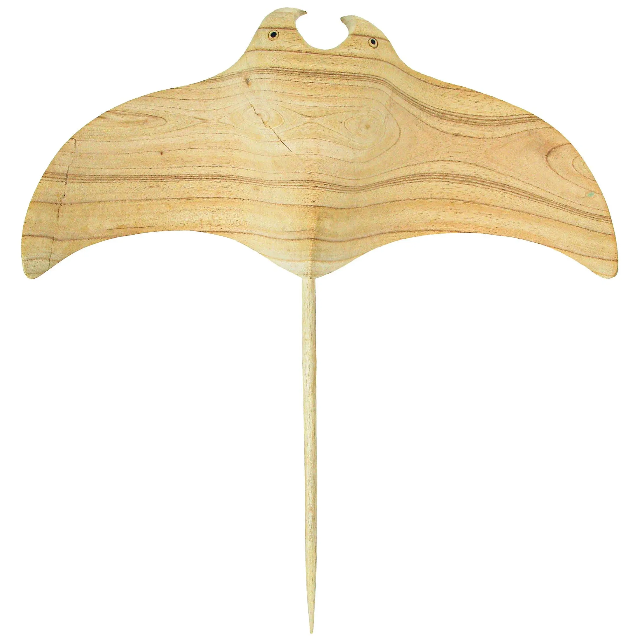 Zeckos 22 inch Hand Carved Wood Stingray Wall Hanging Sculpture Coastal Manta Ray ...