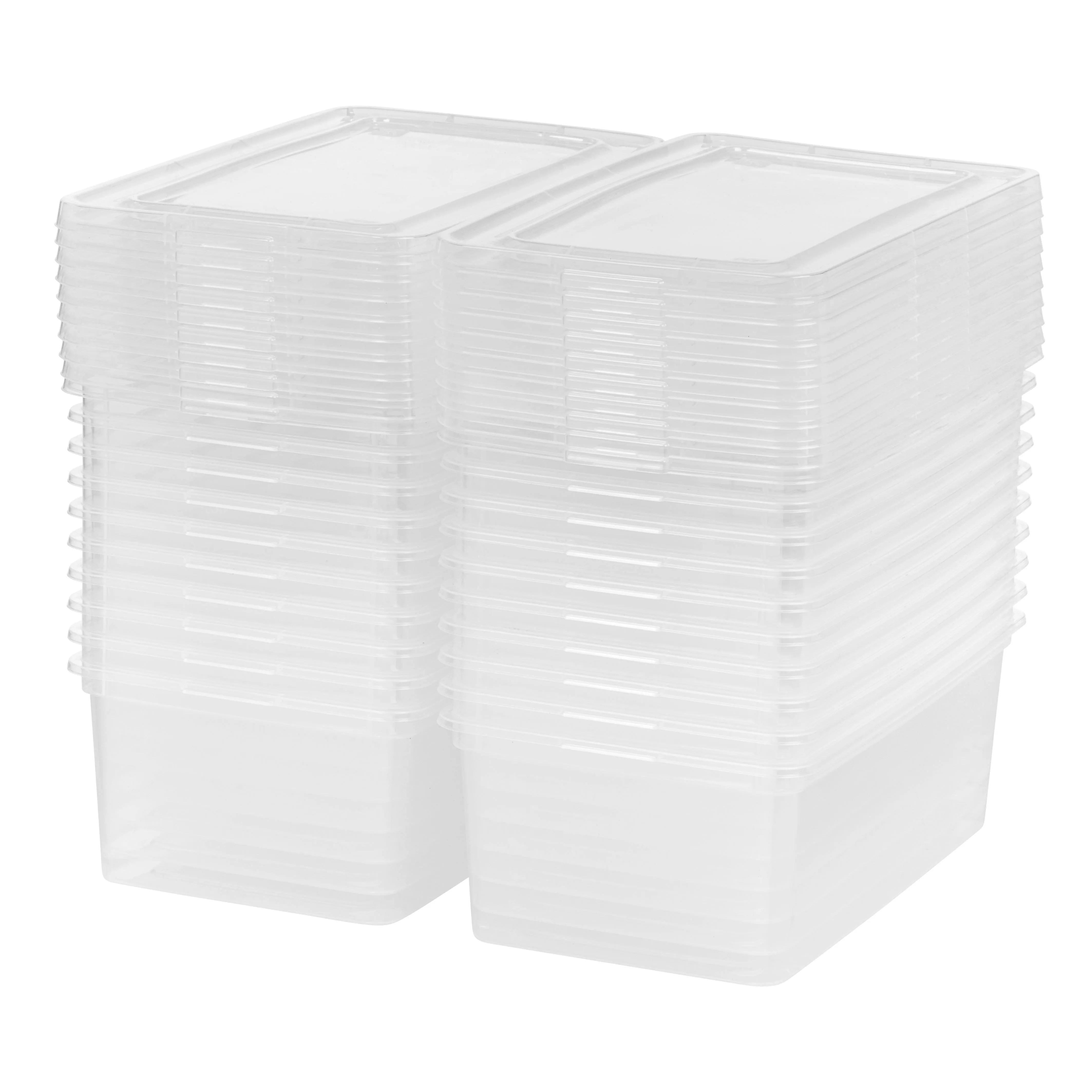 IRIS USA Storage Box, 5 Qt, Snap-tight Lid Storage Tote, Clear, 20 Pack