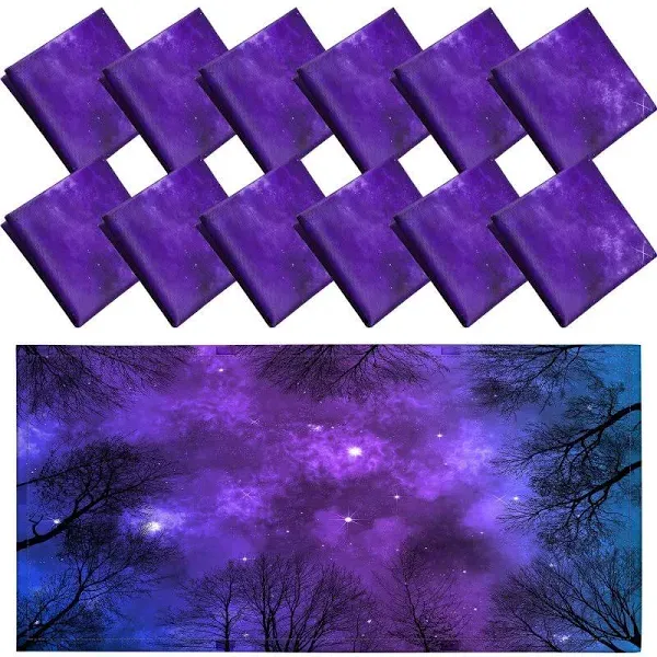 Hortsun 12 Pcs Fluorescent Light Covers, 4 x 2 ft Magnetic Fluorescent Light Filters to Relieve Eyestrain and Headaches for Home, Office, Hospital, Teacher Classroom Decoration (Forest, Milky Way)