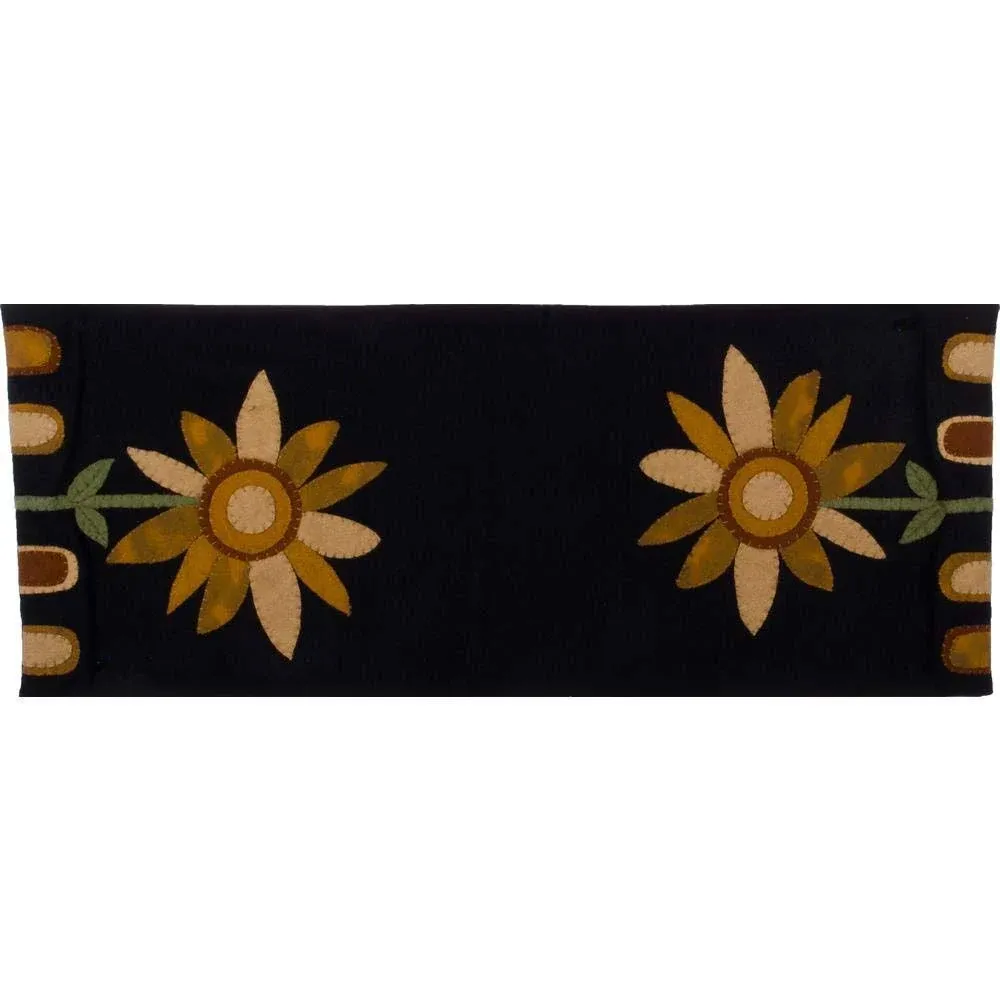 Sunflower Power Table Runner Black TRDG0037