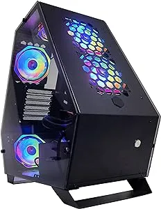 A18 Series EVERST ATX/M-ATX/ITX Hexagonal Computer Gaming Case with 5 ARGB Light-Emitting 12cm Fans with 1 ARGB Fan Controller That can Support 10 Ports (A18 Series EVERST)