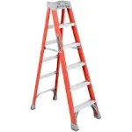 Louisville Ladder Fiberglass Cross Step Ladder, Type IA-6 Feet FXS1506