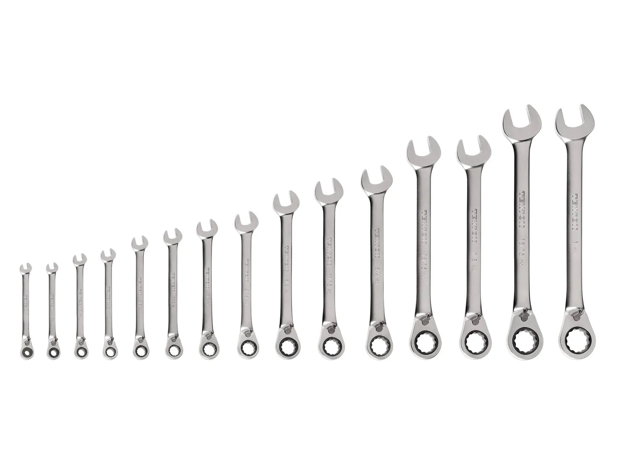 Tekton 15-Piece (1/4-1 in.) Reversible 12-Point Ratcheting Combination Wrench Set