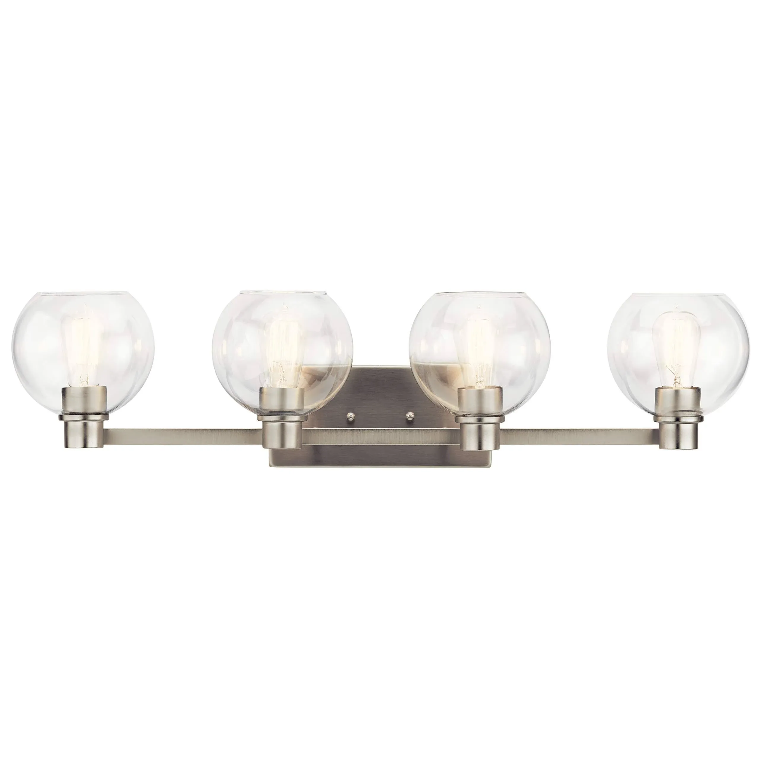 Kichler Harmony 33.5" Vanity Light in Brushed Nickel, 3-Light Traditional Bathroom Vanity with Clear Glass, (33.5" W x 8.25" H), 45895NI