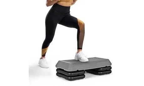 Costway 29 Adjustable Workout Fitness Aerobic Stepper Exercise Platform Riser + ...