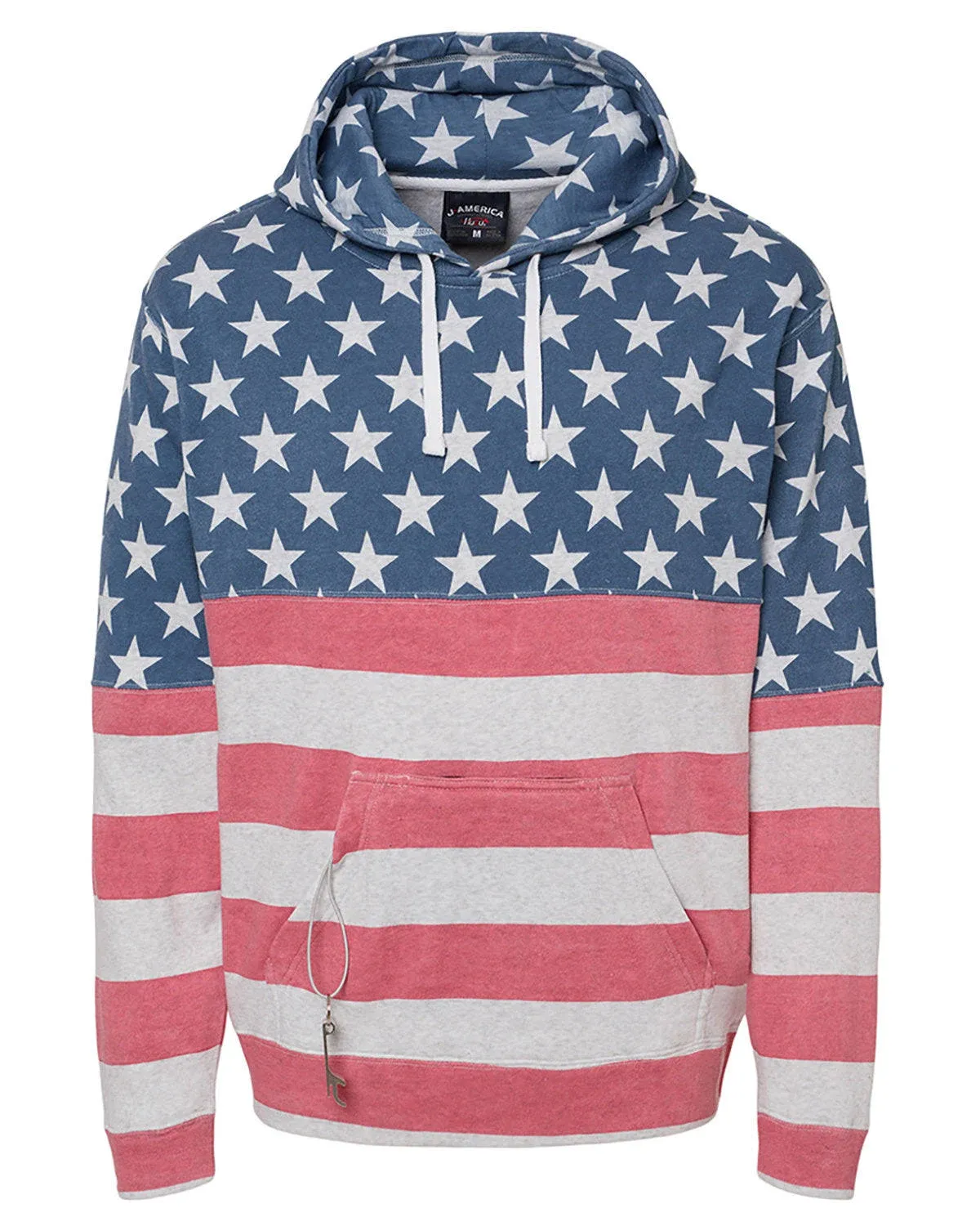 J. America Tailgate Hooded Sweatshirt, S / Stars & Stripes