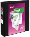 Avery Durable View 3 Ring Binder, 2 Inch Slant Rings, 1 Black Binder (17031)