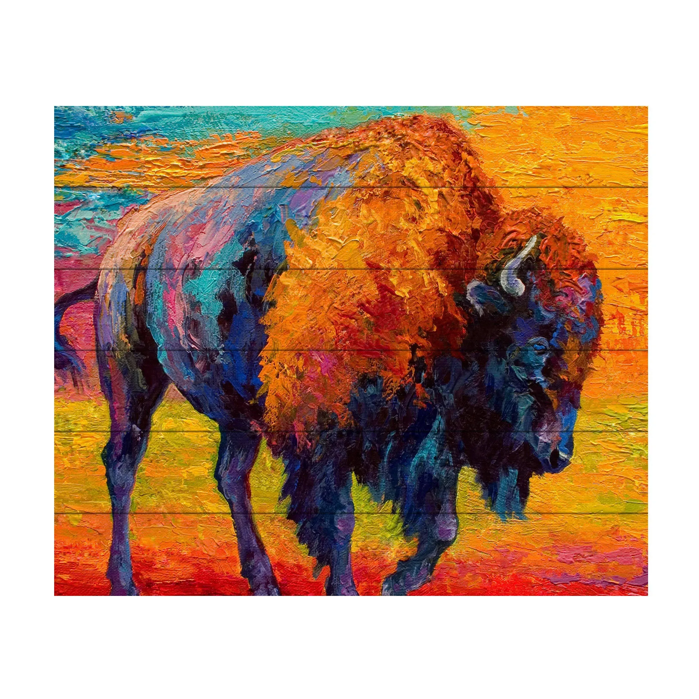 Wooden Slat Art 18 x 22 Inches Titled Spirit Of The Prairie Ready to Hang  Picture