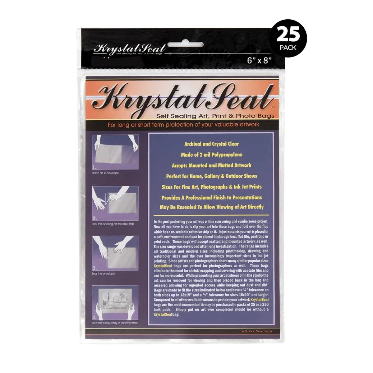 Krystal Seal Bags  6 X 8 - package of 25