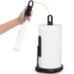 Standing Paper Towel Holder with Spray Pump, Black Stainless Steel