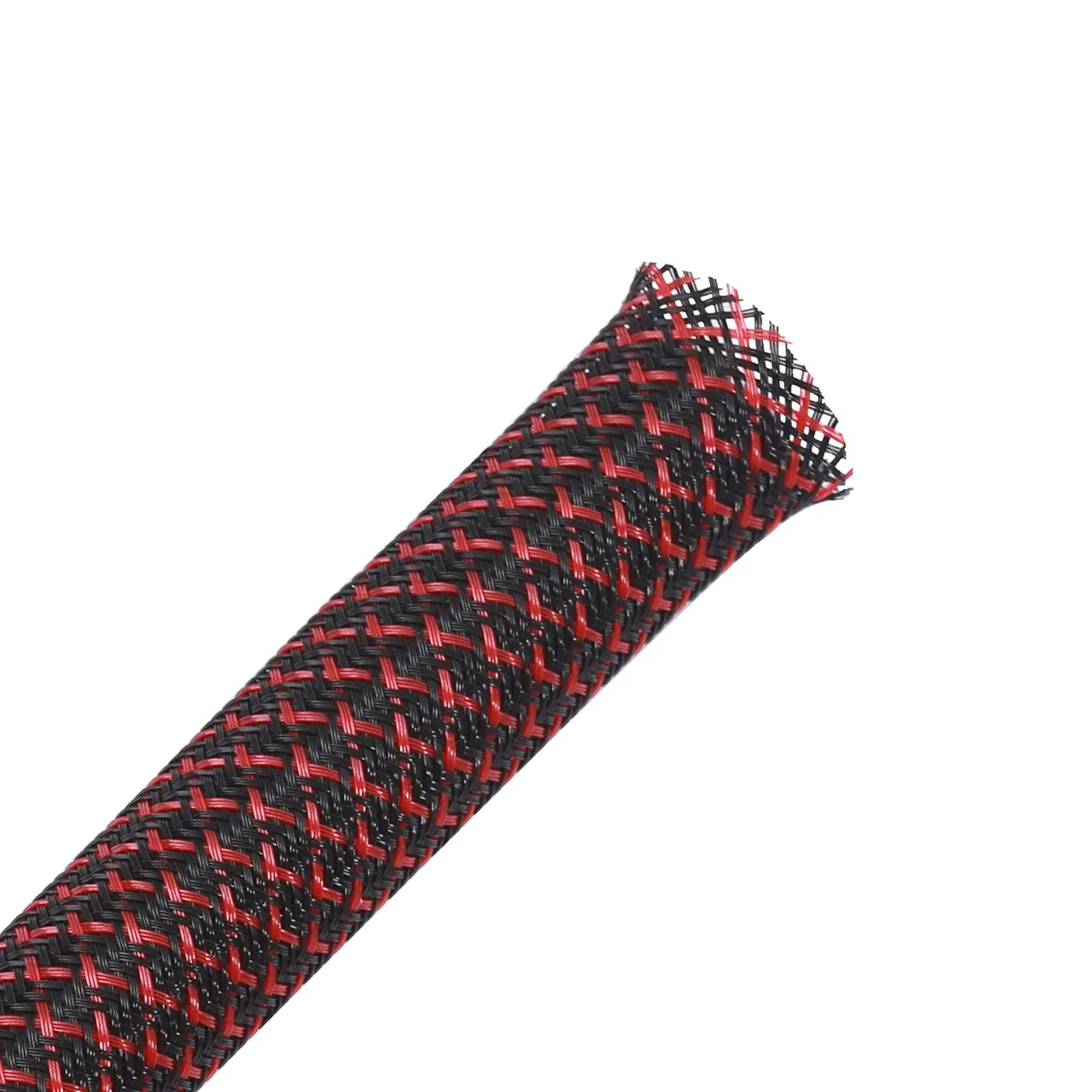 100ft - 1/2 inch Pet Expandable Braided Sleeving – BlackRed – Alex Tech Braided Cable Sleeve