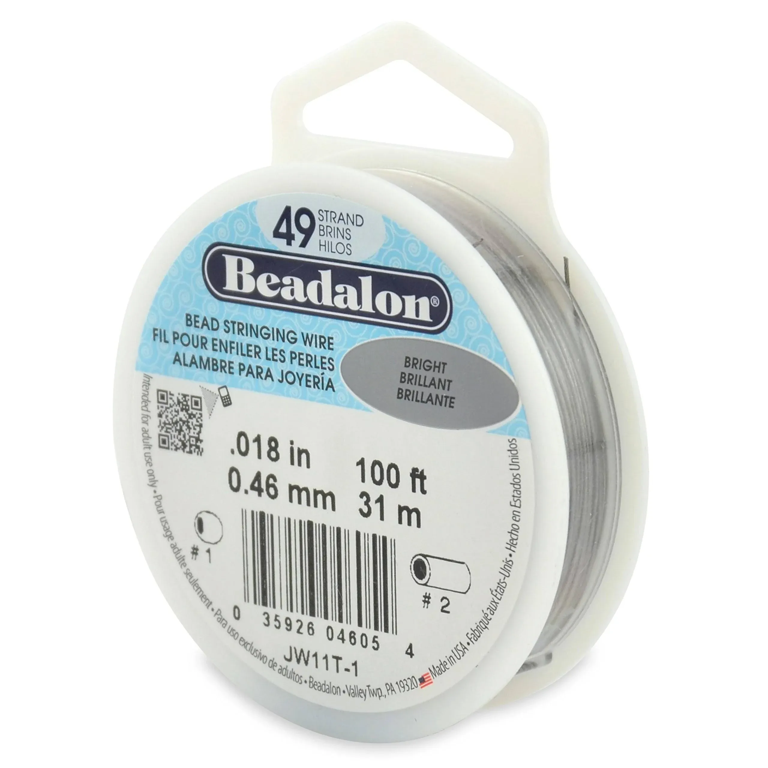 Beadalon® 49 Strand Bead Stringing Wire, many colors and sizes Made in USA