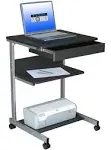 Rolling Laptop Cart w/ Storage Mobile Workstation Computer Desk Office Classroom