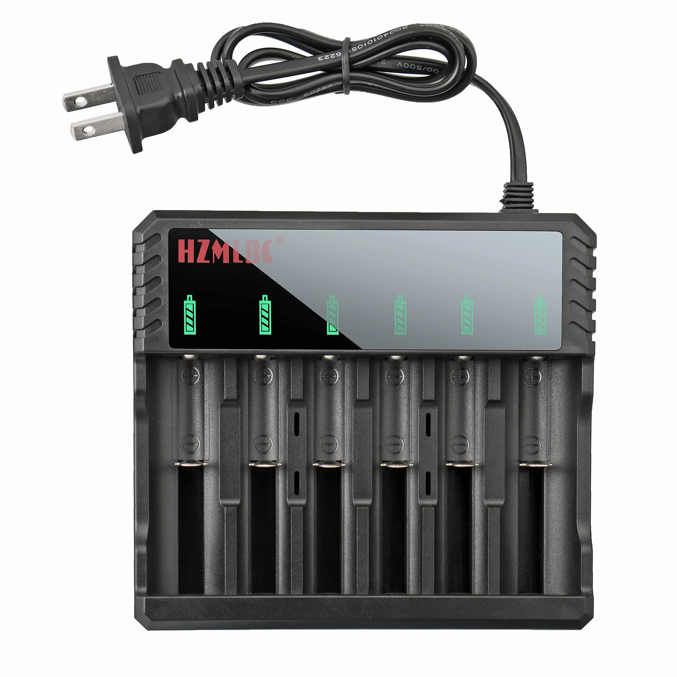 6 Bay 18650 Battery Charger Universal Wall Charger for 3.7V Lithium Rechargeable ...